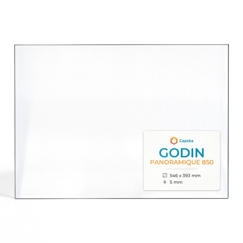 Godin PANORAMIQUE 850 Glas - Rechteck Kaminglas für Kaminofen