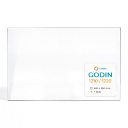 Vetro Godin 1210 / 1220 - Vetro Rettangolo per inserto per caminetto