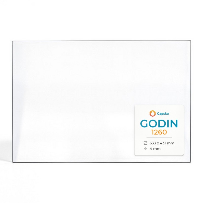 Vetro Godin 1260 - Vetro Rettangolo per inserto caminetto