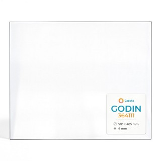 Vetro Godin 364111 - Vetro Rettangolo per inserto caminetto