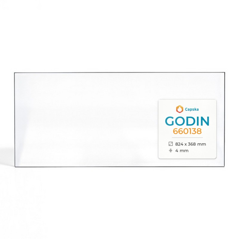 Vetro Godin 660138 - Vetro Rettangolo per inserto caminetto