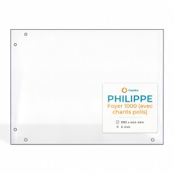 Philippe FOYER 1000 (polierte Kanten) Glas - Rechteck Kaminglas für Kaminofen