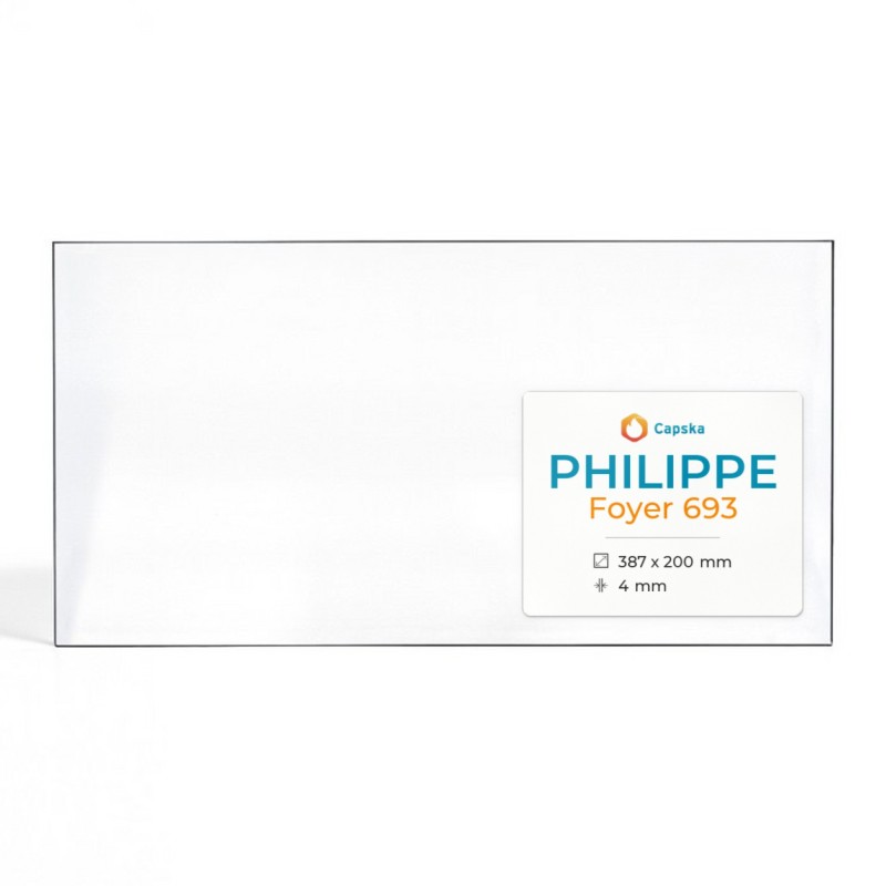 Philippe FOYER 693 Glas - Rechteck Seitlich Kaminglas für Kaminofen