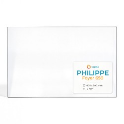 Philippe FOYER 650 Glass - Rectangular glass panel for fireplace insert