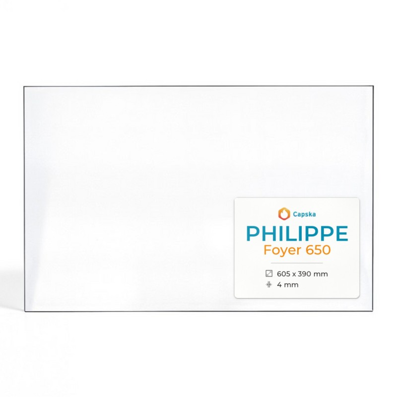Philippe FOYER 650 Glass - Rectangular Fireplace Insert Panel