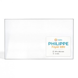 Philippe FOYER 690 Glass - Rectangular Side glass panel for fireplace insert