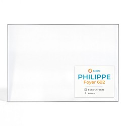 Philippe FOYER 692 Glass - Rectangular glass panel for fireplace insert