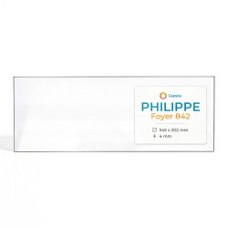 Philippe FOYER 842 Glass - Rectangular Side glass panel for fireplace insert