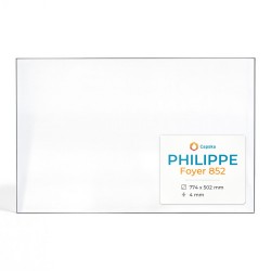 Philippe FOYER 852 Glass - Rectangular glass panel for fireplace insert