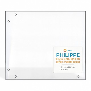 Philippe FOYER 840/840 TX (polierte Kanten) Glas - Rechteck Kaminglas