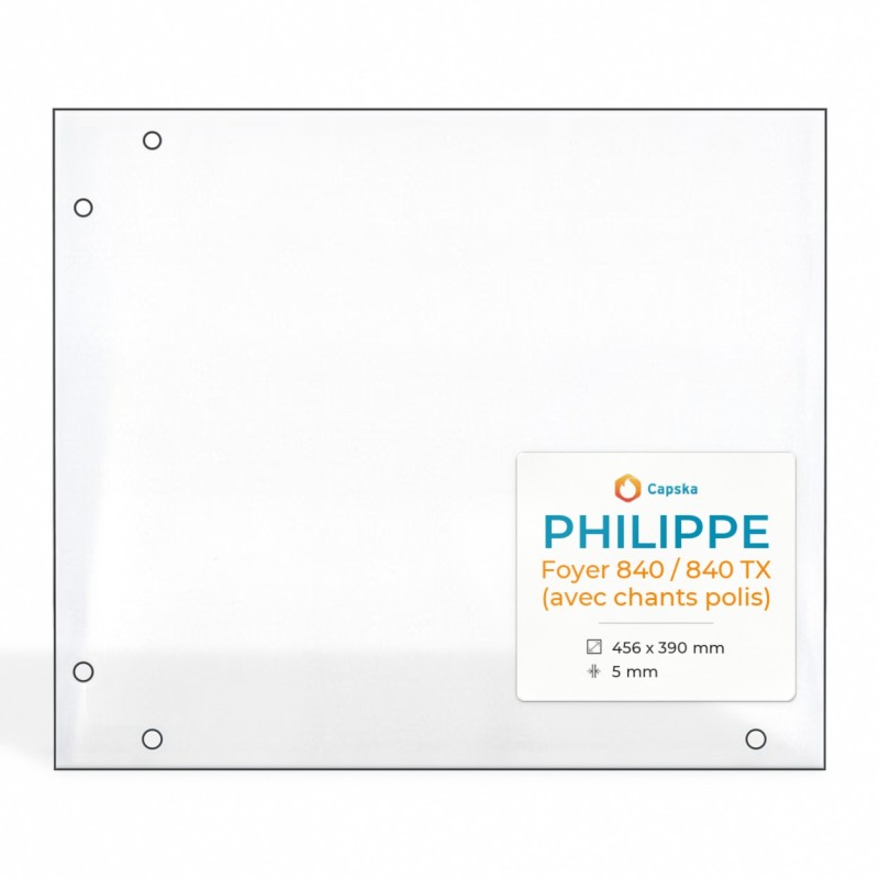Vetro Philippe FOYER 840/840 TX - Vetro Rettangolo per caminetto