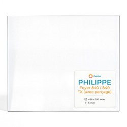 Vitre Philippe FOYER 840/840 TX (avec perçage) - Verre rectangle percé pour insert