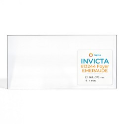 Invicta 613244 FOYER EMERAUDE Glas - Rechteck Kaminglas für Kaminofen