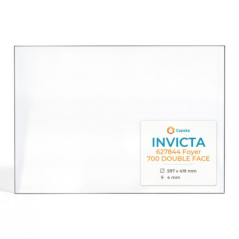 Invicta 627844 FOYER 700 DOUBLE FACE Glass - Rectangular Fireplace Insert Panel