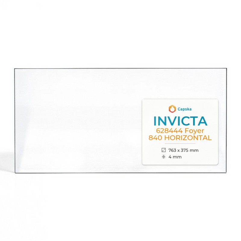 Vitre Invicta 628444 FOYER 840 HORIZONTAL - Verre Rectangle pour insert