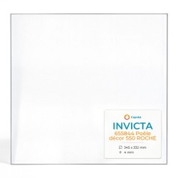 Invicta 655844 POÊLE DÉCOR 550 ROCHE Glas - Rechteck Kaminglas für Kaminofen