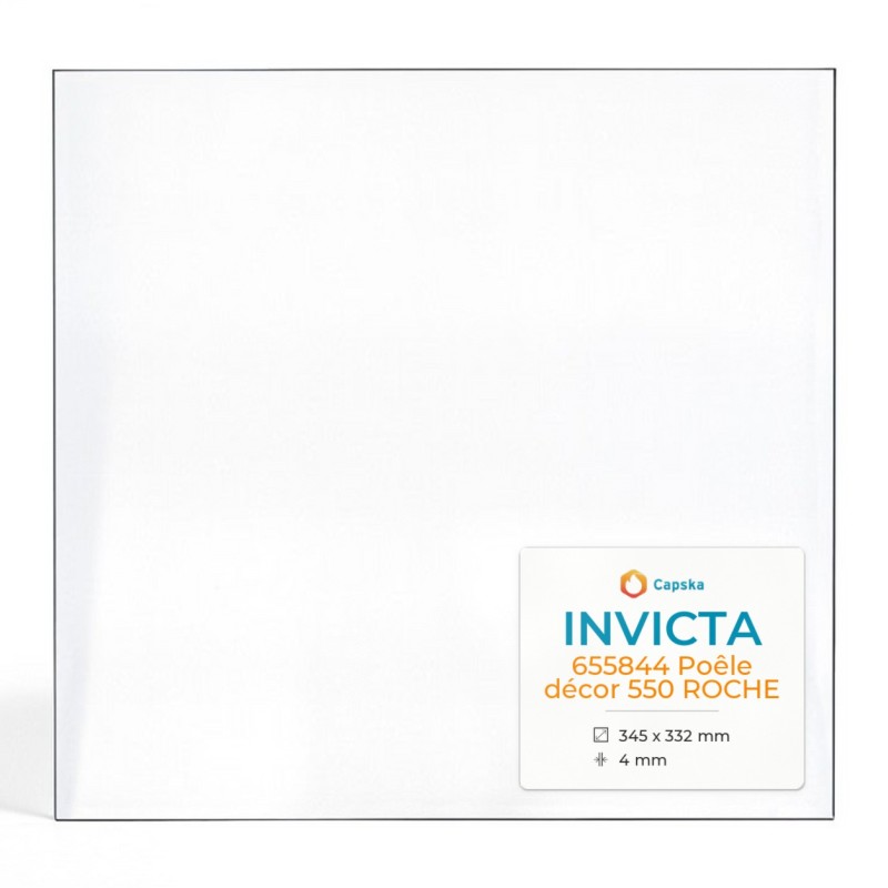 Invicta 655844 POÊLE DÉCOR 550 ROCHE Glas - Kaminglas Rechteck