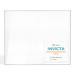 Vetro Invicta 6560/61/62/63/64POÊLE DÉCOR - Vetro Rettangolo per inserto per caminetto