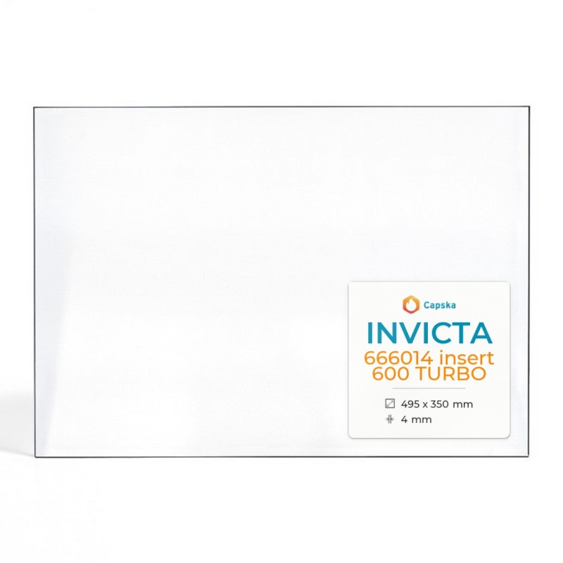 Vetro Invicta 666014 INSERT 600 TURBO - Vetro Rettangolo per inserto caminetto