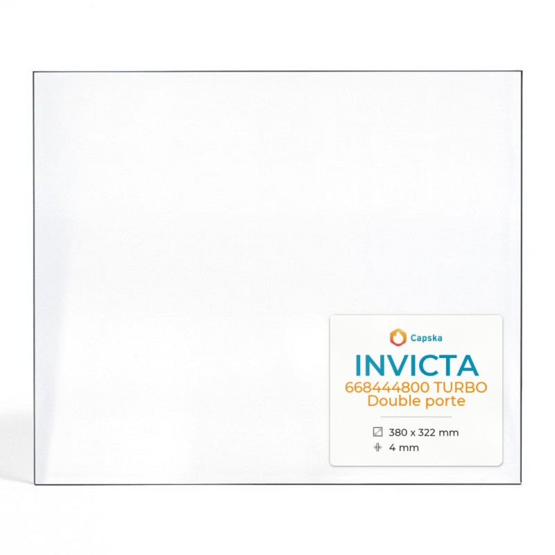 Vetro Invicta 668444800 TURBO Double porte - Vetro Rettangolo per caminetto