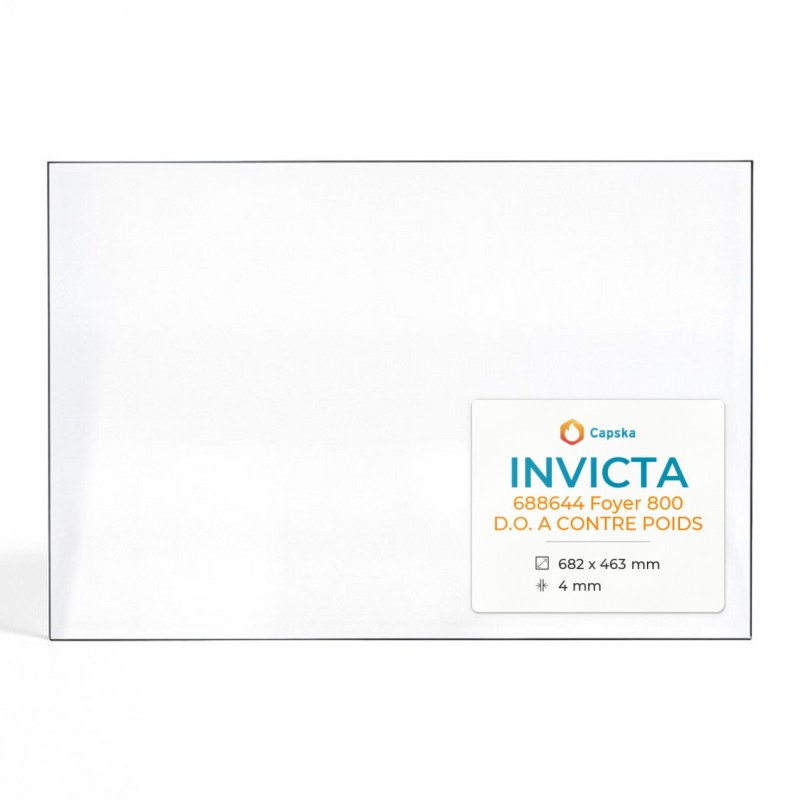 Vitre Invicta 688644 FOYER 800 D.O. A CONTRE POIDS - Verre Rectangle