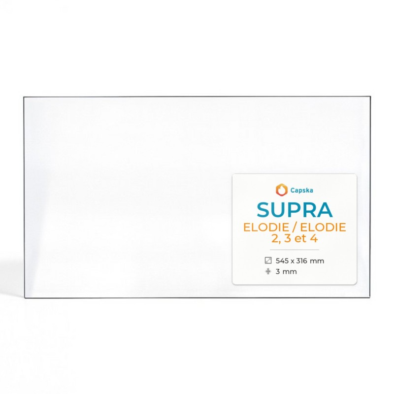 Supra ELODIE / ELODIE 2, 3 et 4 Glas - Rechteck Kaminglas für Kaminofen