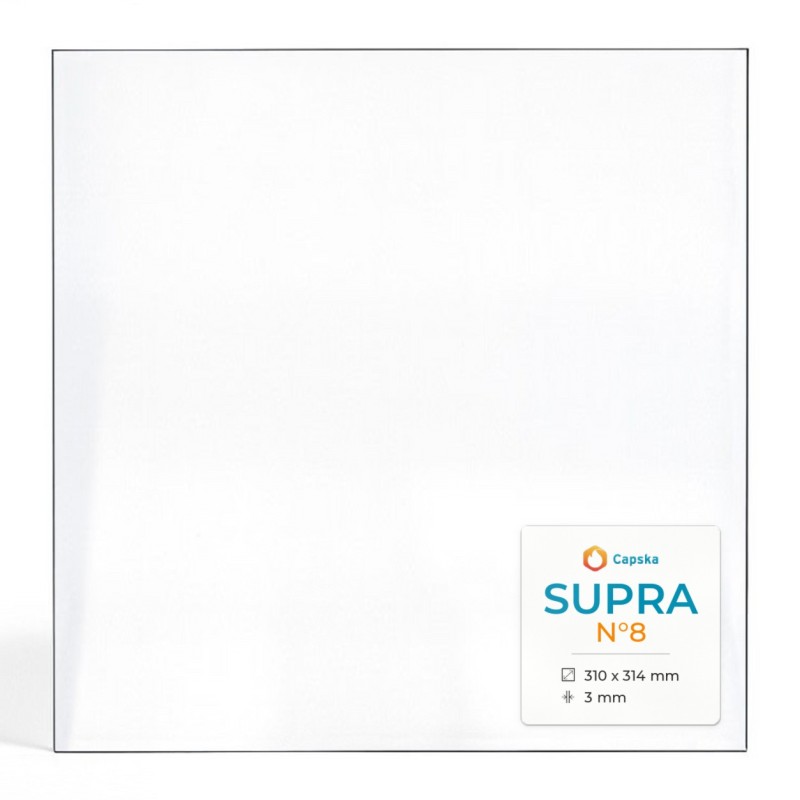 Supra N°8 Glas - Rechteck Kaminglas für Kaminofen