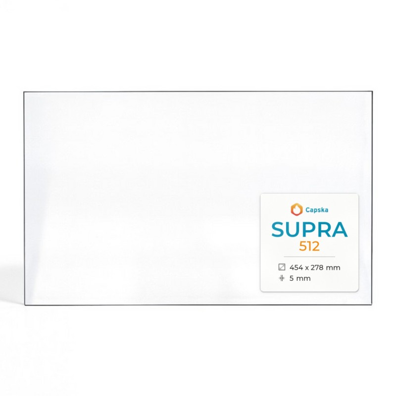 Vitre Supra 512 - Verre Rectangle pour poêle à bois