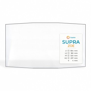 Supra ZOE Glass Panel - 4 Cut Corners for Wood Burning Stove