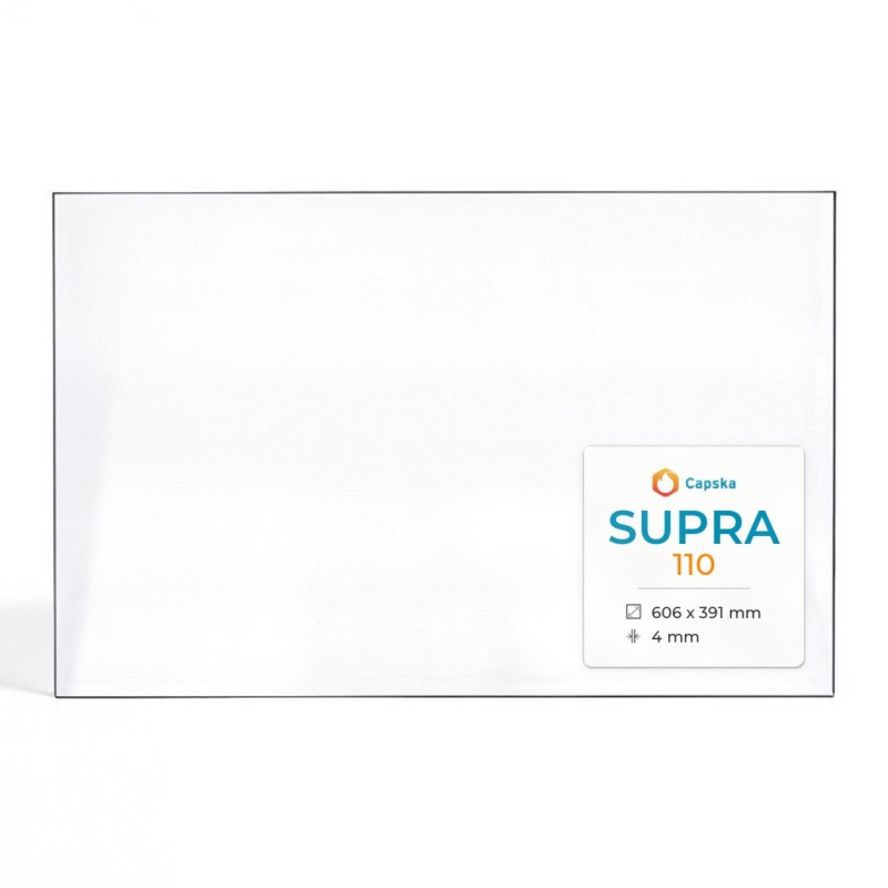 Supra 110 Glas - Rechteck Kaminglas für Kaminofen