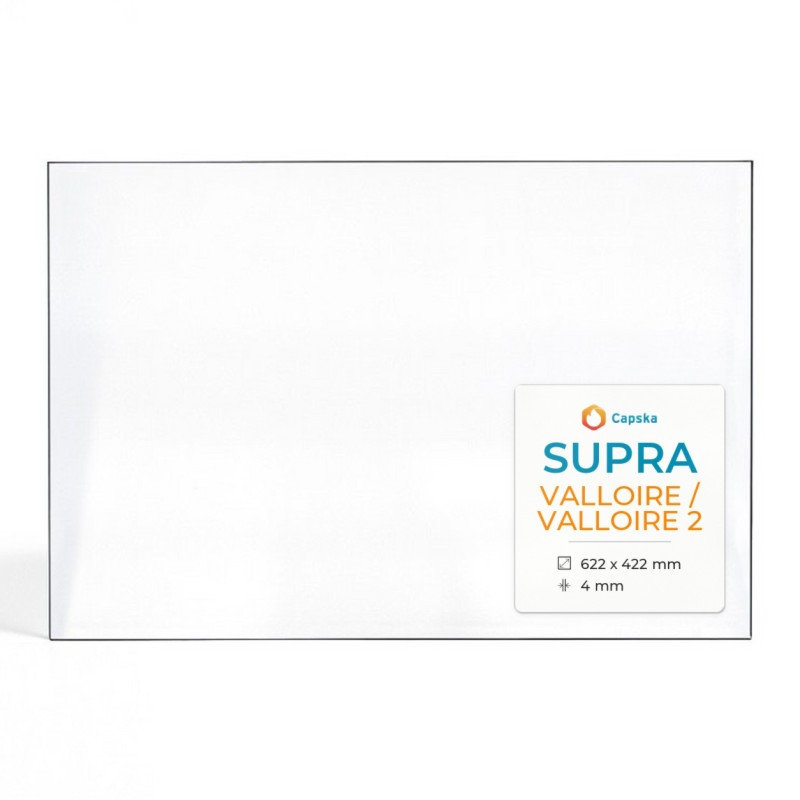 Vitre Supra VALLOIRE / VALLOIRE 2 - Verre Rectangle pour poêle à bois