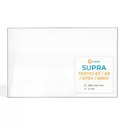 Supra TERTIO 67 / 69 / 670V / 690V Glass - Rectangular glass panel for fireplace insert