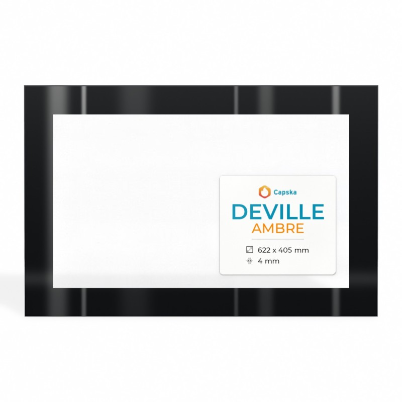Vitre Deville AMBRE - Verre Rectangle Sérigraphié pour poêle à bois
