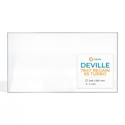 Deville 7847 REGAIN 65 TURBO Glass - Rectangular glass panel for fireplace insert