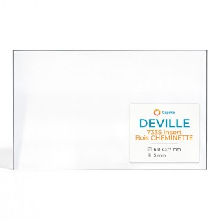 Deville 7335 Insert Bois Cheminette Glass - Rectangular Fireplace Panel
