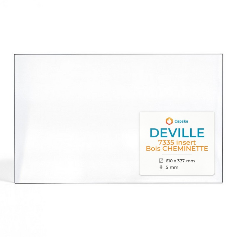Deville 7335 Insert Bois Cheminette Glass - Rectangular Fireplace Panel
