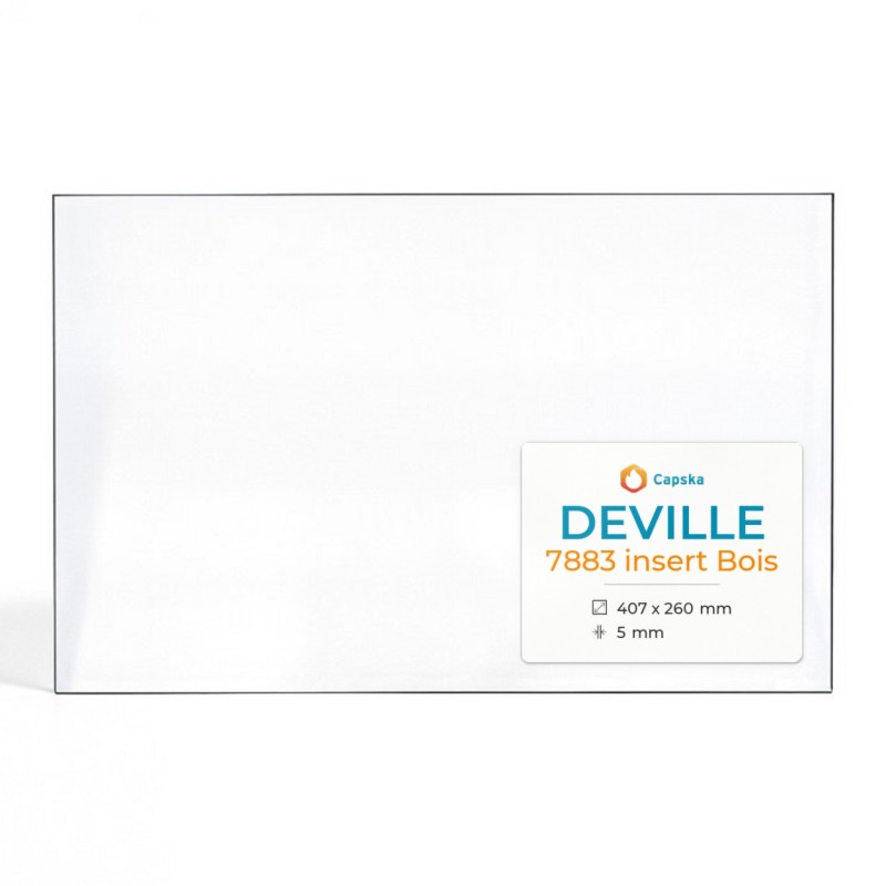 Vitre Deville 7883 INSERT BOIS - Verre Rectangle Latéral pour insert