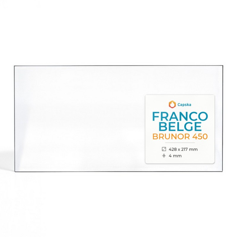 Vitre Franco Belge BRUNOR 450 - Verre Rectangle pour poêle à bois