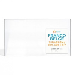Franco Belge JURASSIEN / DIM. 569 X 317 Glass - Rectangular glass panel for wood burning stove