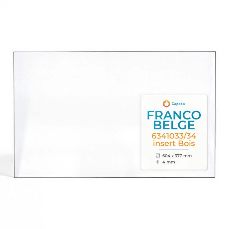 Franco Belge 6341033/34 INSERT BOIS Glas - Rechteck Kaminglas