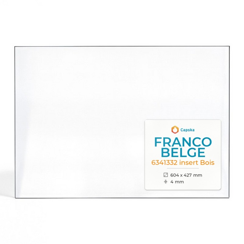 Vetro Franco Belge 6341332 INSERT BOIS - Vetro Rettangolo per inserto caminetto