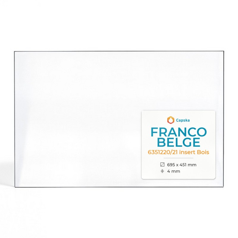 Franco Belge 6351220/21 INSERT BOIS Glass - Rectangular Fireplace Panel