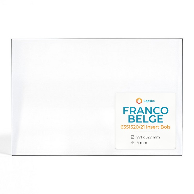 Franco Belge 6351520/21 INSERT BOIS Glass - Rectangular Fireplace Insert Panel