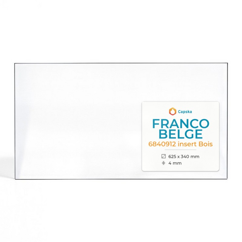 Vetro Franco Belge 6840912 INSERT BOIS - Vetro Rettangolo per inserto per caminetto