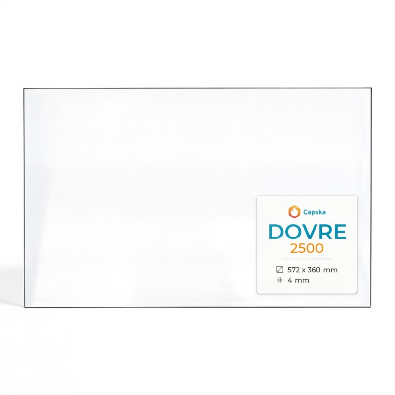 Dovre 2500 Glas für Kaminofen - Rechteckiges Kaminglas