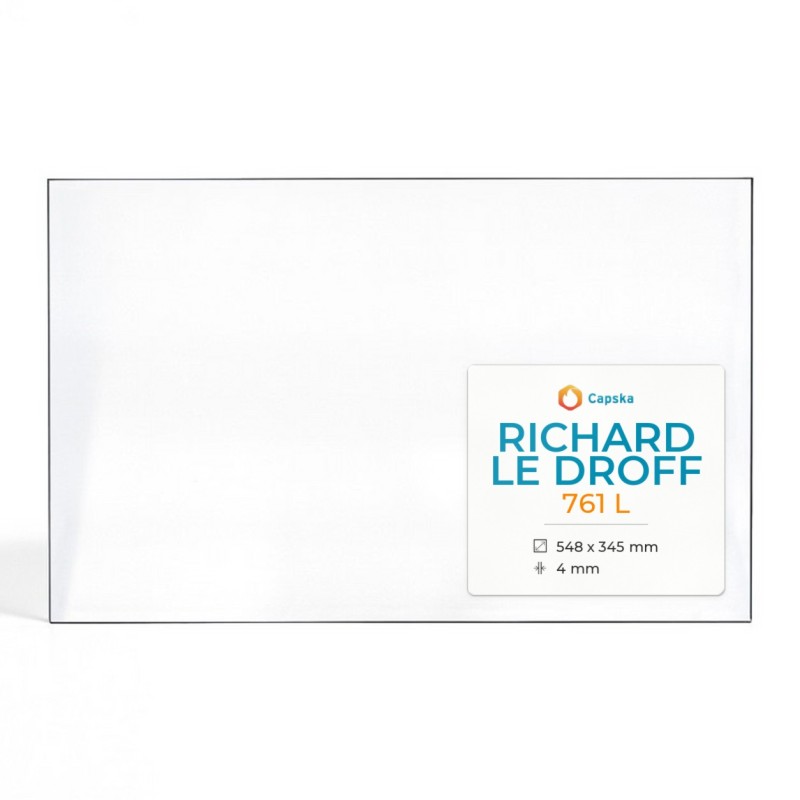 Richard Le Droff 761 L Glas - Rechteck Kaminglas für Kaminofen