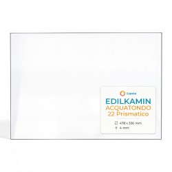 Edilkamin ACQUATONDO 22 PRISMATICO Glas - Rechteck Kaminglas für Kaminofen