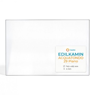 Edilkamin ACQUATONDO 29 PIANO Glass - Rectangular Fireplace Insert Panel