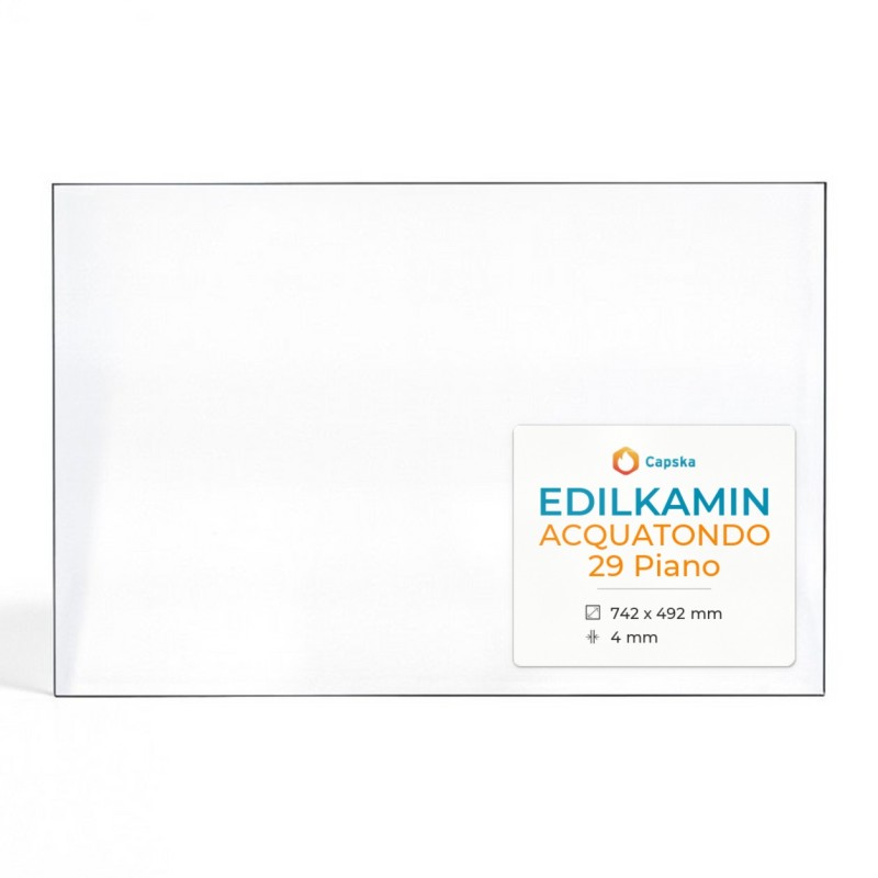 Vitre Edilkamin ACQUATONDO 29 PIANO - Verre Rectangle pour insert