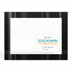 Edilkamin TITANOS PLUS Glass - Rectangular Screen-printed Side glass panel for fireplace insert